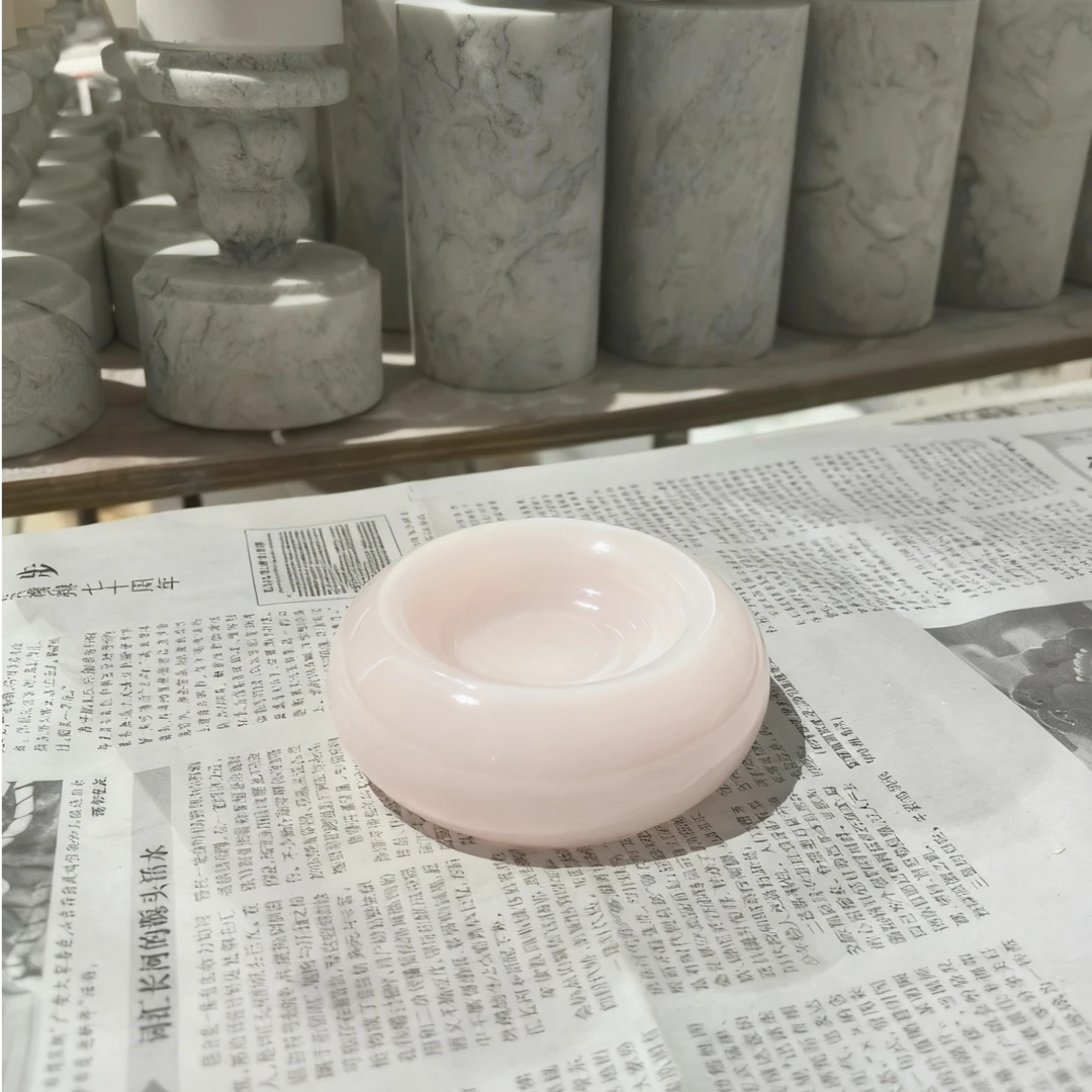 首饰盒/箱 天然粉玉饰品盘