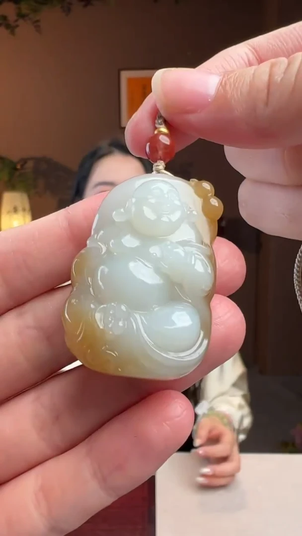 【闪购商品】和田玉颈饰未镶嵌和田玉糖白佛公吊坠