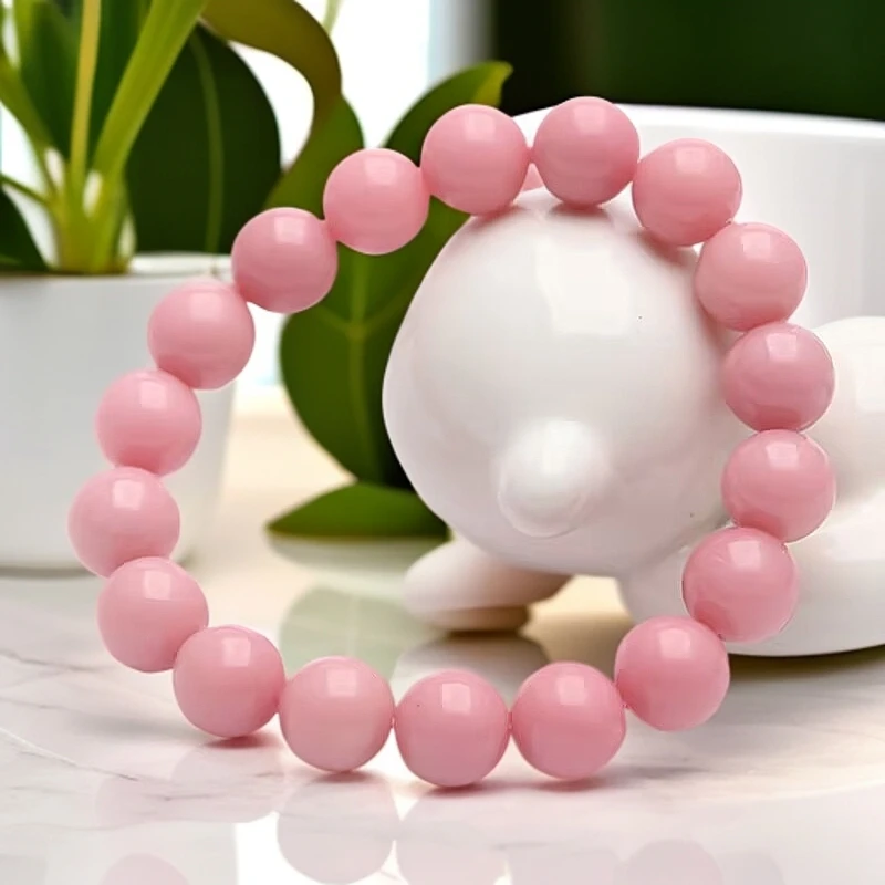 天然正品粉澳宝水晶手链女款粉澳宝全粉色手链女生百搭手串饰品