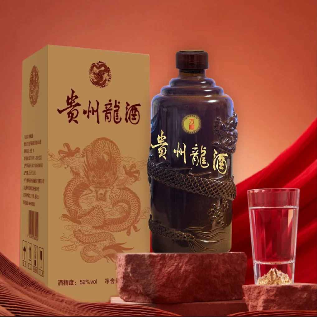 万顺【贵州龍酒】52度浓香型白酒400ml单瓶装纯粮食酒