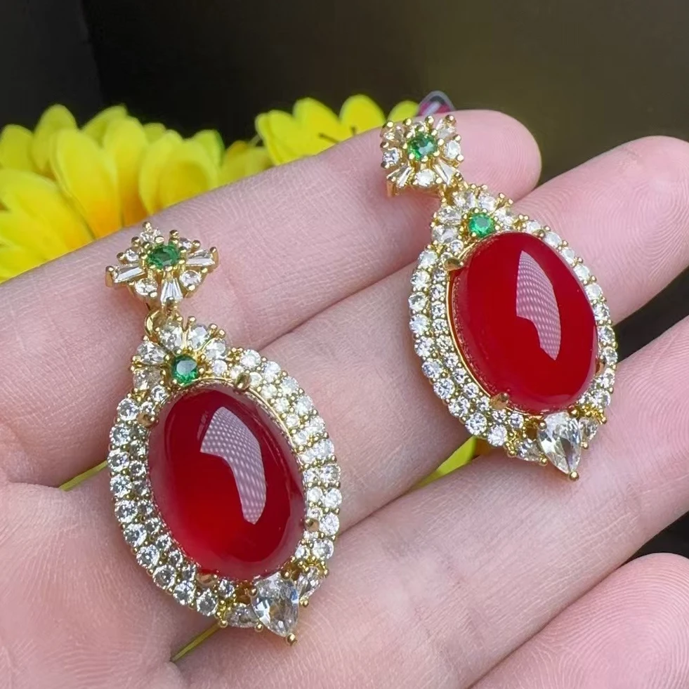 ST7651【福嘟嘟】极光幽灵红玛瑙蛋面吊坠-配绳子-多样性只发一件