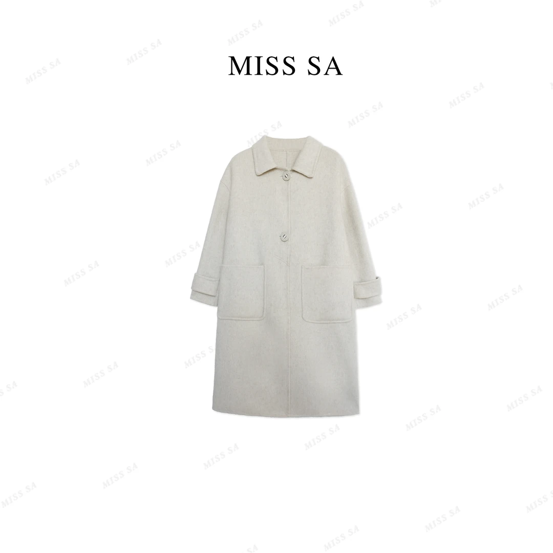 MISS SA 羊毛双面呢大衣秋冬新款高级百搭显瘦长款外套 24119801