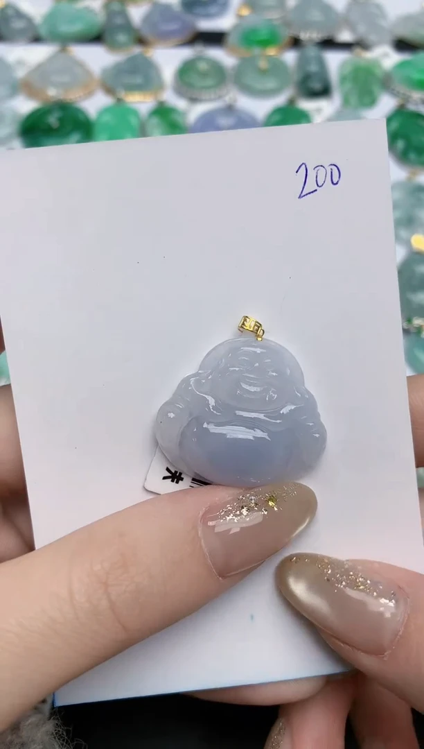 【闪购商品】翡翠颈饰18K金镶嵌 天然缅甸翡翠A货