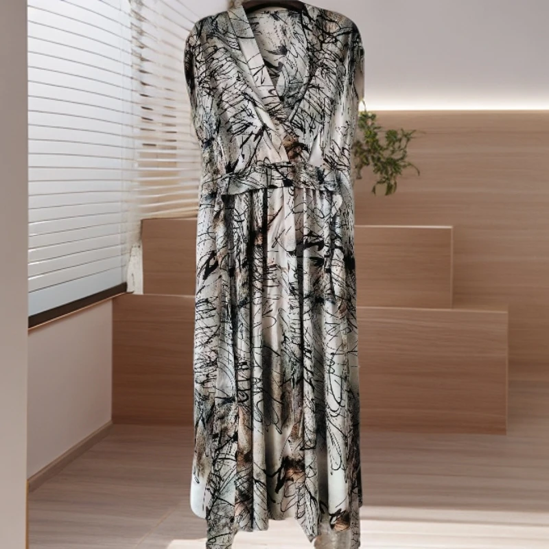 【敏洋纯】系带半袖夏季线条连衣裙时尚休闲优雅女士长款L7090