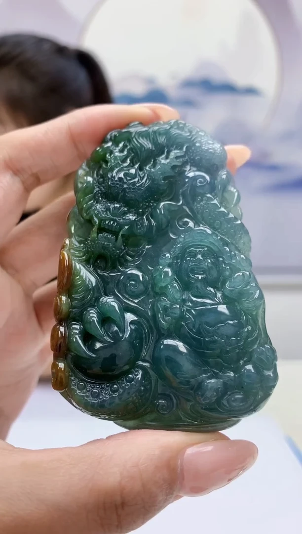 定制翡翠未镶嵌4902MM-毛货挂件84