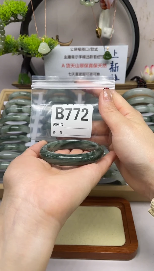【闪购商品】石英质玉（天山翠）手镯未镶嵌b772