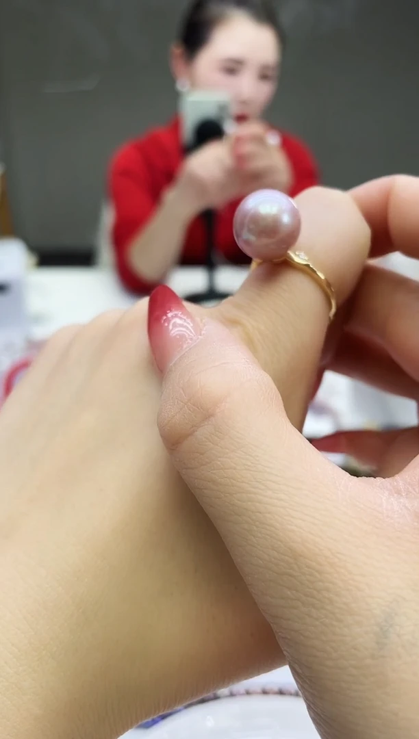 未镶嵌戒指淡水珍珠紫色系戒指