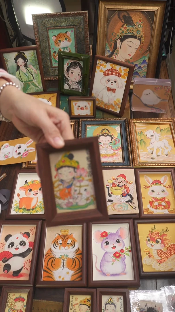 国画手机背卡可爱人物111