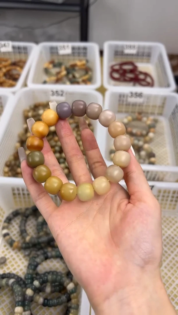 手串菩提根/象牙果卡14手工干磨桶珠手串357