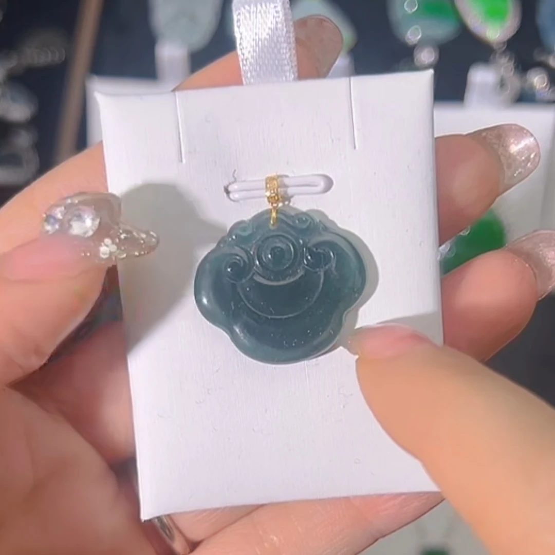 福锁 蓝水 翡翠 纯天然A货翡翠
