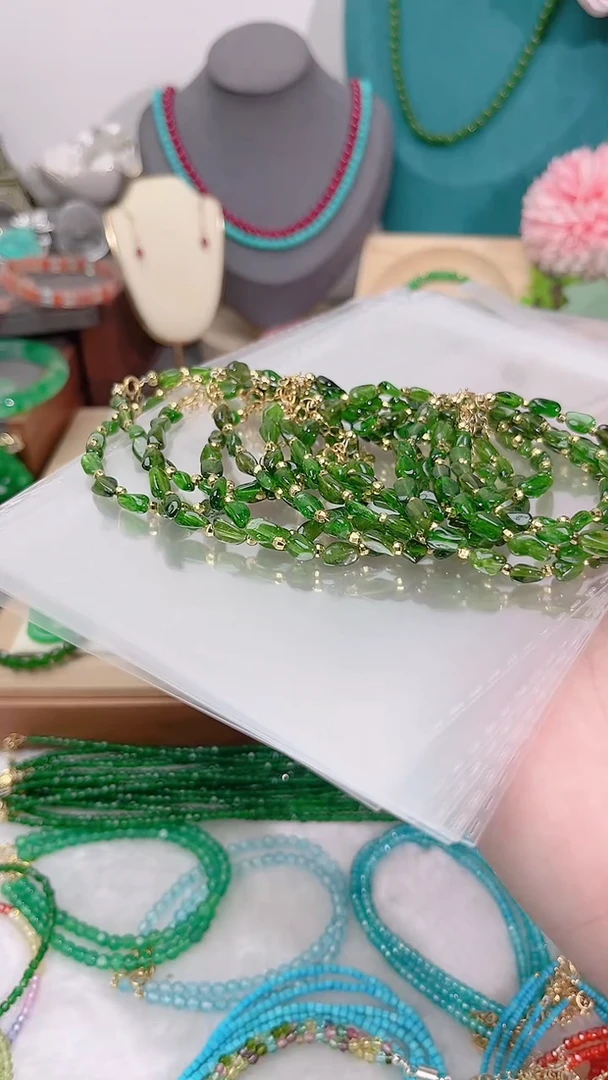 手链透辉石银S925镶嵌随形69