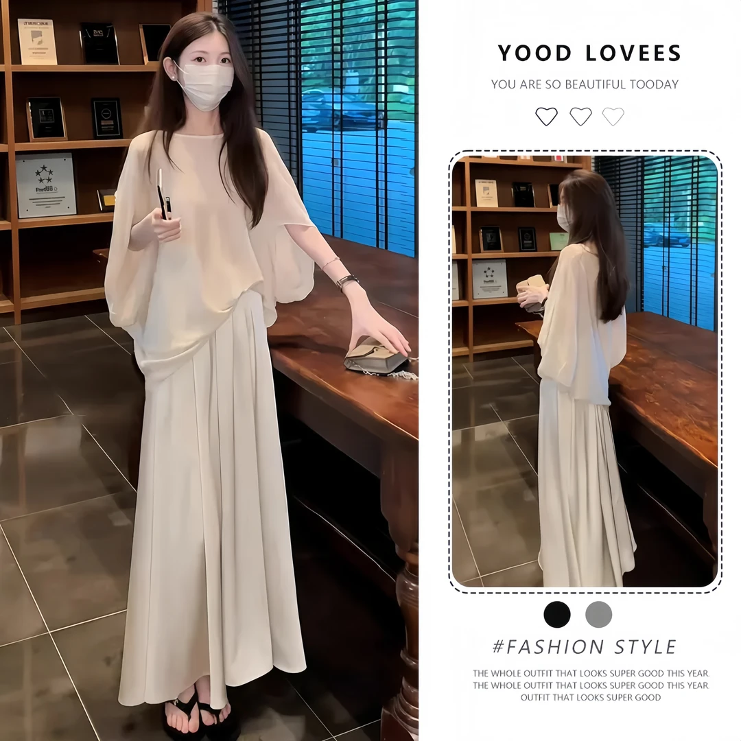 女装夏装套装2025新款爆款宽松针织短袖上衣巨好看绝美漂亮半身裙