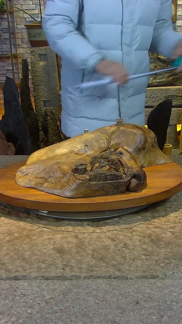 木50*31*16金丝楠木山水禅意摆件