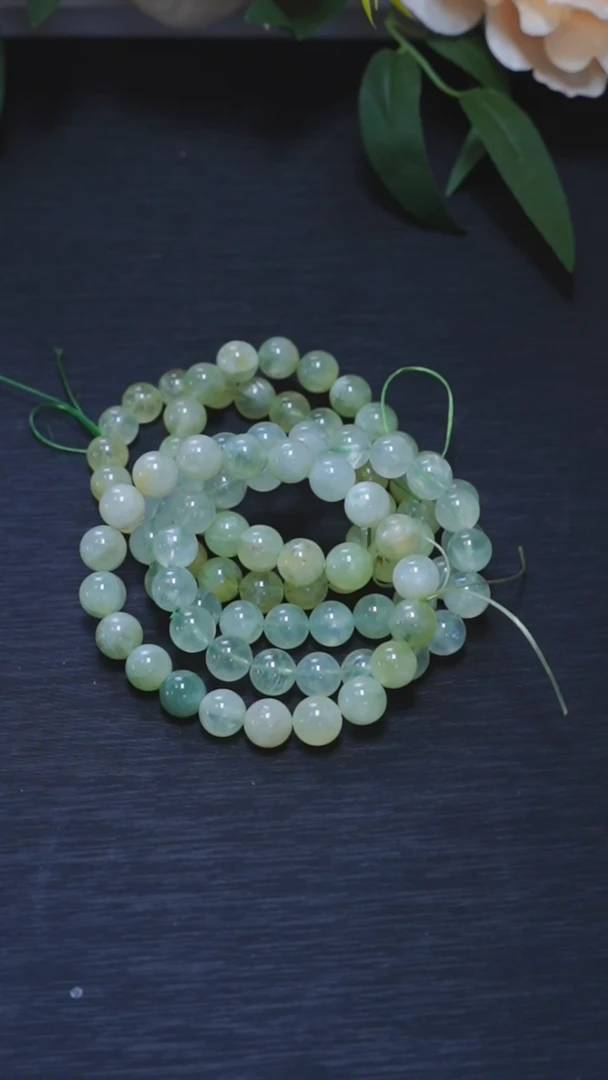 葡萄石未镶嵌单圈10mm多样性发其一