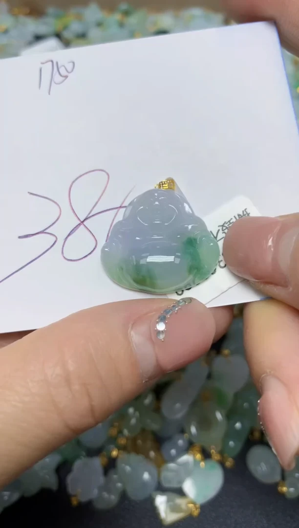 【闪购商品】翡翠挂件18K金镶嵌 天然翡翠A货