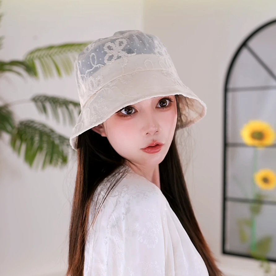 薄款透气渔夫帽子女款夏季遮阳防晒太阳帽时尚百搭气质显脸小盆帽