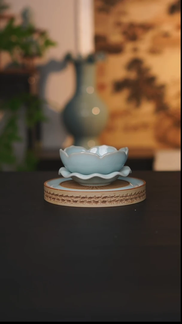摆件瓷天熙汝瓷莲花茶漏一级