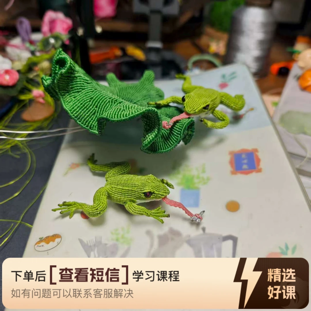 仿真小青蛙编绳教学（留意短信解锁课程）