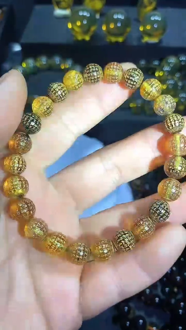 琥珀颈饰未镶嵌天然缅甸琥珀心经手串
