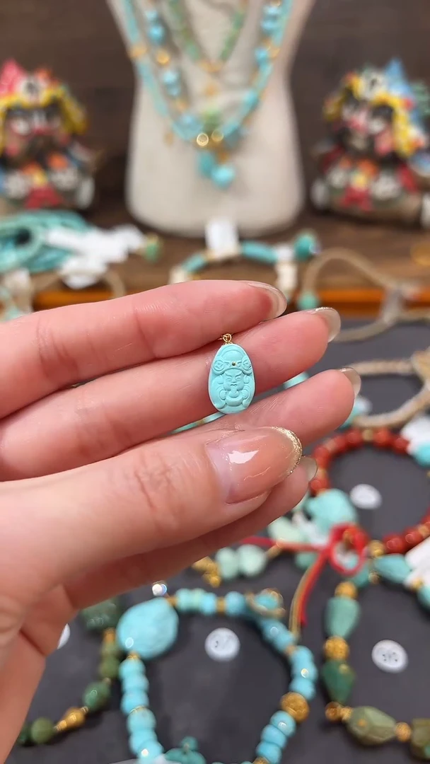 【闪购商品】绿松石提溜18K金镶嵌绿松石提溜