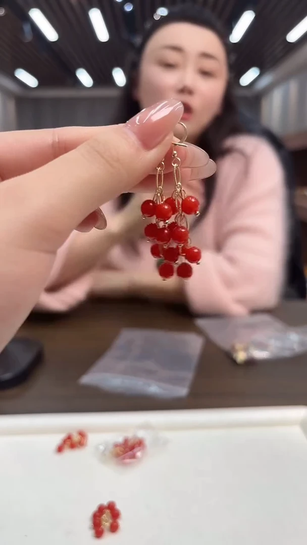 14K金镶嵌翡翠耳饰DIY款E935