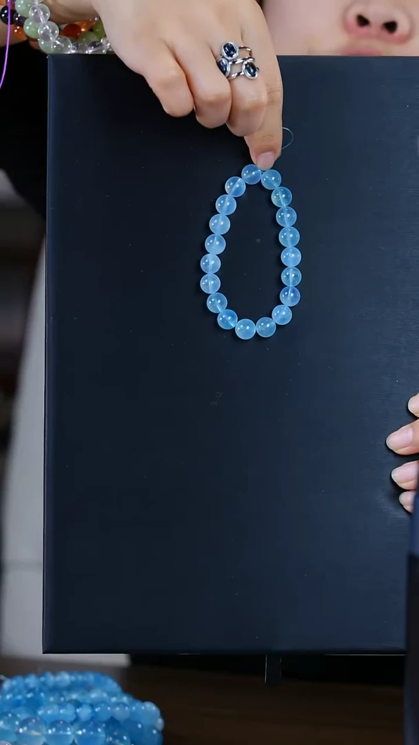 【闪购商品】海蓝宝石手链未镶嵌A029-海蓝宝单圈9mm-多样性发其一