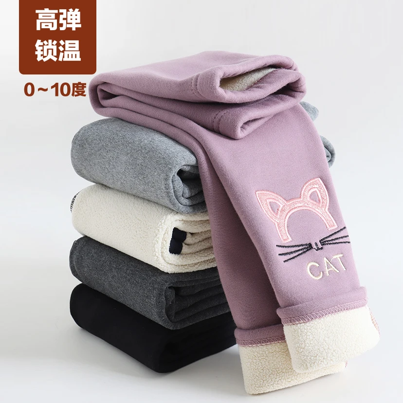 女童打底裤加绒加厚儿童保暖裤外穿棉裤女孩纯棉裤子宝宝冬季长裤