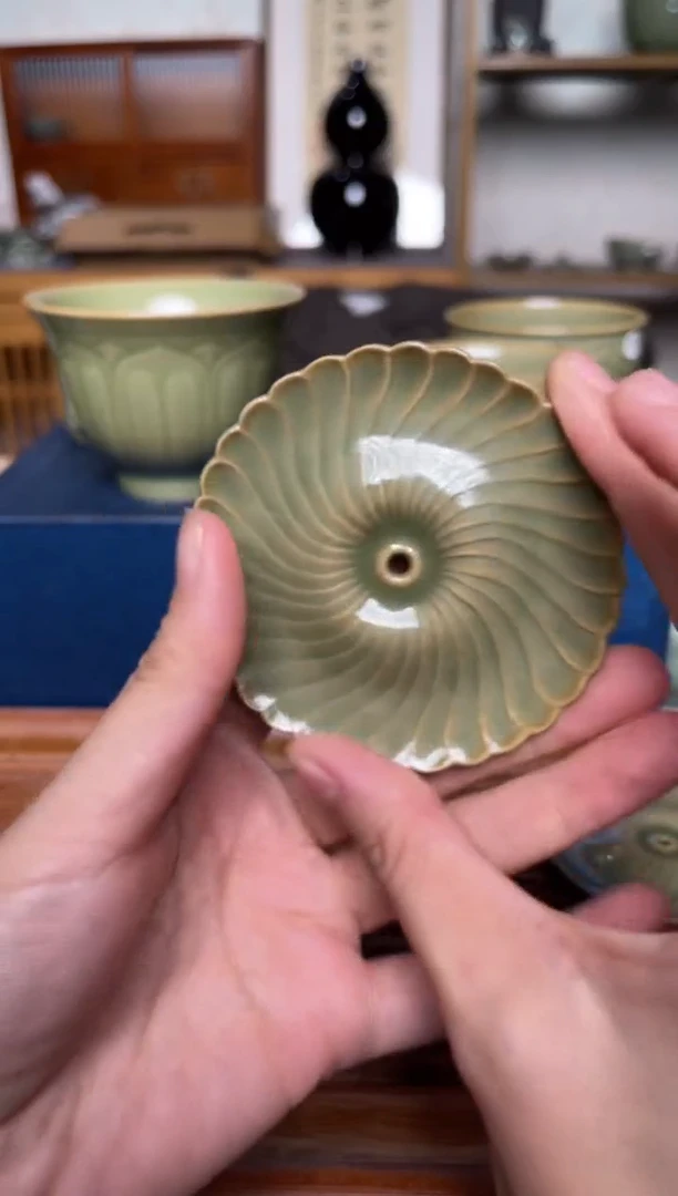 瓷器耀州窑手工香插  微瑕