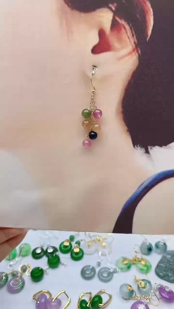 14K金镶嵌耳饰碧玺141碧玺