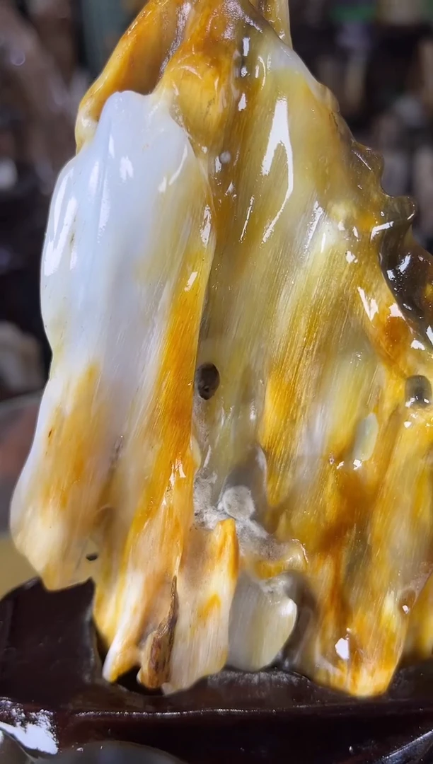 缅甸天然树化玉摆件