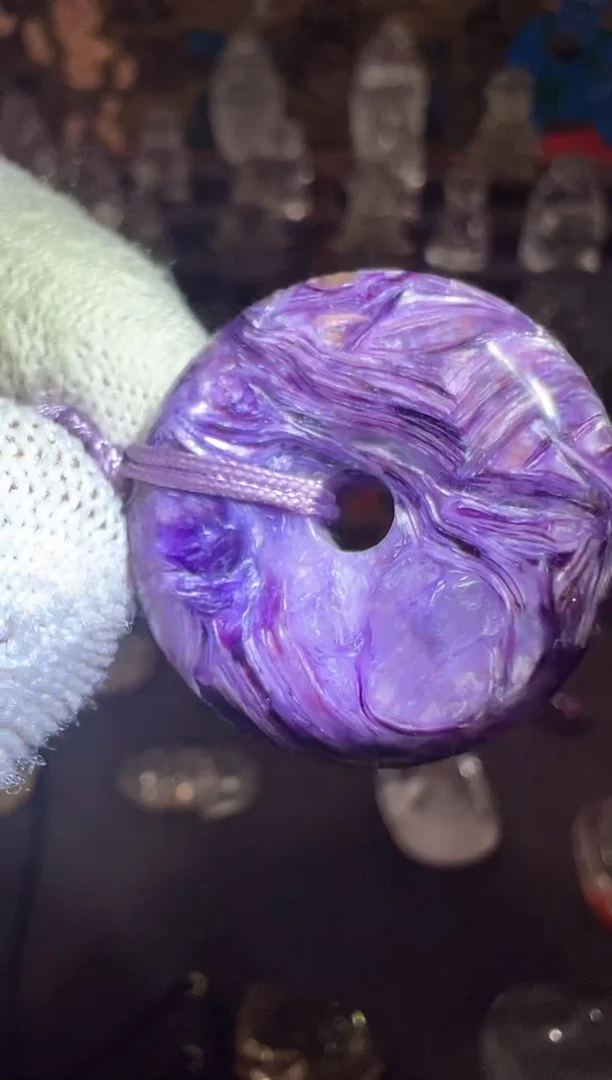 查罗石（紫龙晶）未镶嵌吊坠(不含链)紫龙晶平安扣 多样性发其一