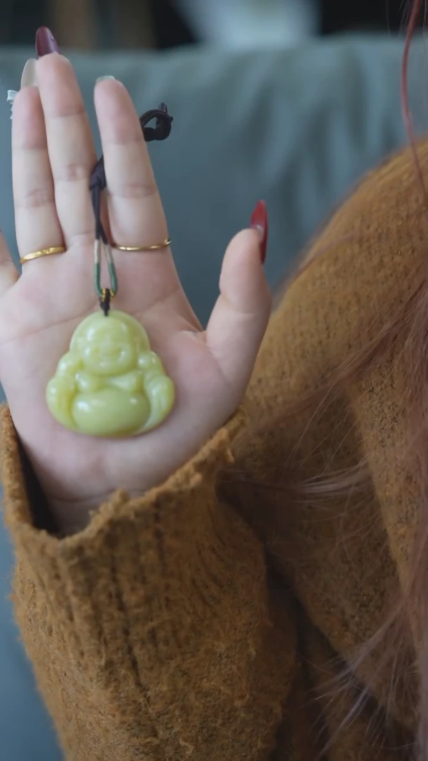 未镶嵌蛇纹石玉吊坠佛公