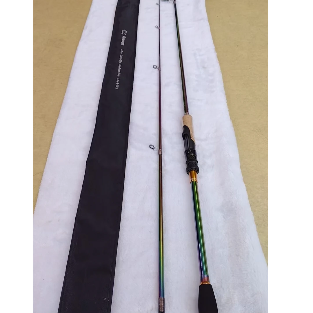 七彩电镀 直柄 远投路亚竿 翘嘴鲈鱼竿2.4米 M 8-35g饵重