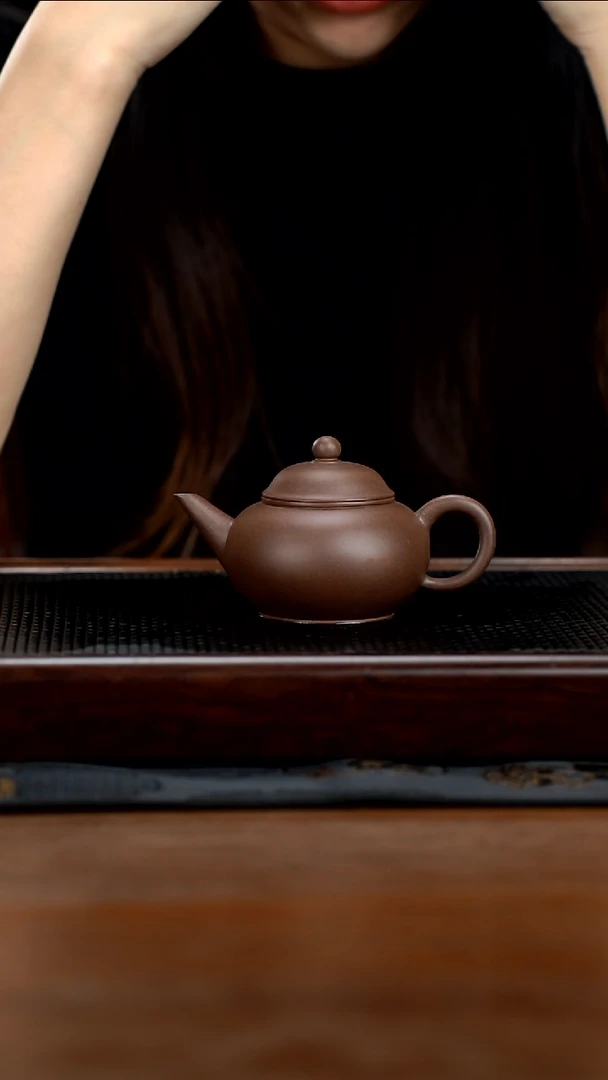 茶壶紫砂160cc黄龙山原矿紫泥薄胎水平2