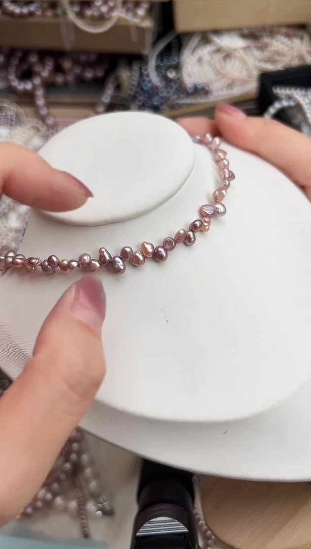 未镶嵌福利淡水珍珠无核*强光珍珠项链（花瓣）多样性发一