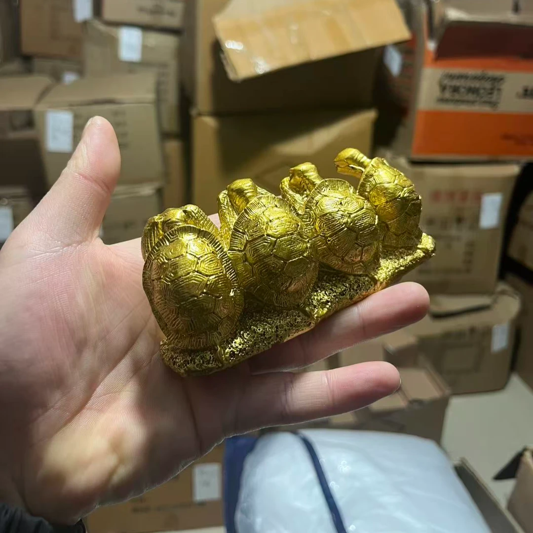 4只金色乌龟摆件