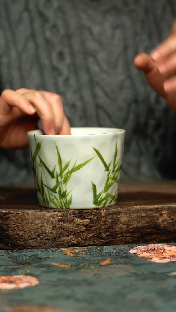 【闪购商品】杯釉下彩手工手绘同款陶器