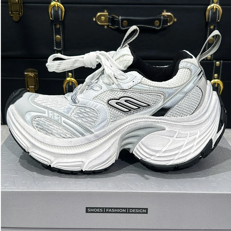 10.0宽版莆田高版本男女情侣款老爹鞋厚底增高网面透气运动休闲鞋