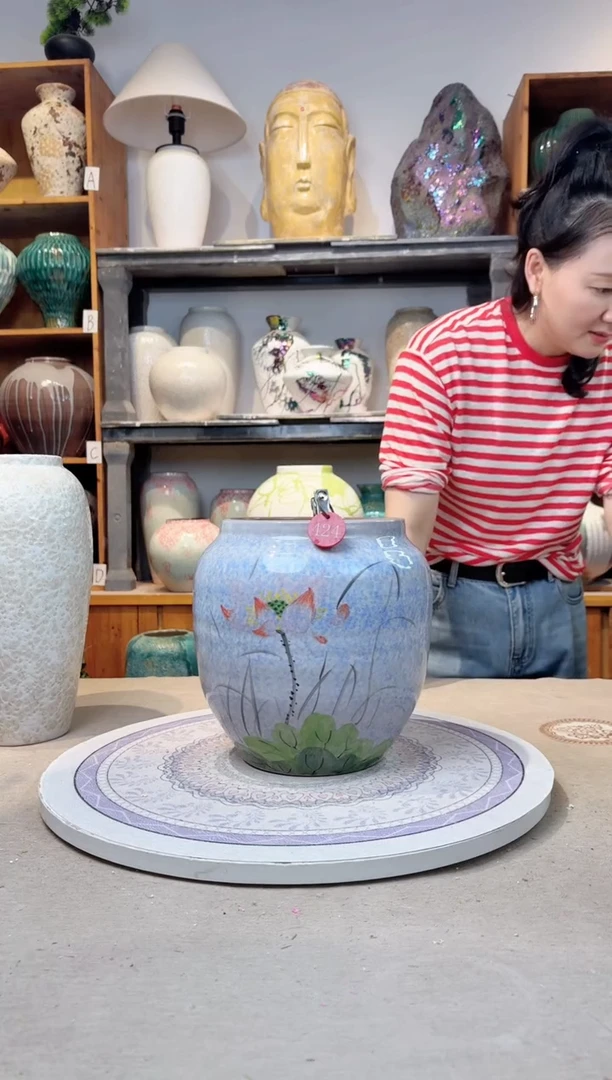 瓶孤品 手绘陶瓷花瓶  h424