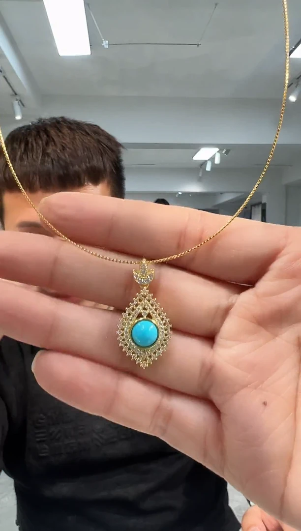 【闪购商品】绿松石吊坠银S925镶嵌发货一件