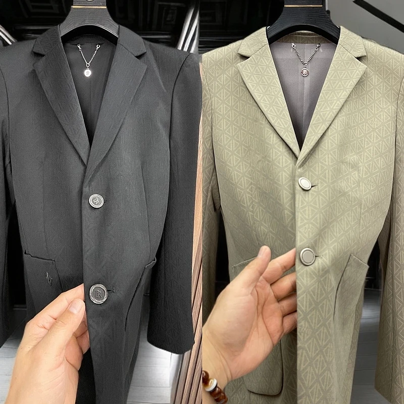 8836男装单排扣韩版时尚西服不褪色商务提花修身上装时尚百搭外套