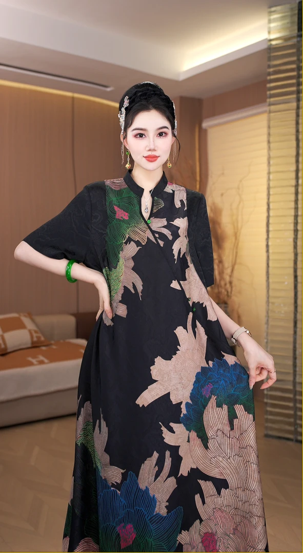 【焦糖】夏季新款休闲百搭高端气质洋气减龄显瘦连衣裙-8872#