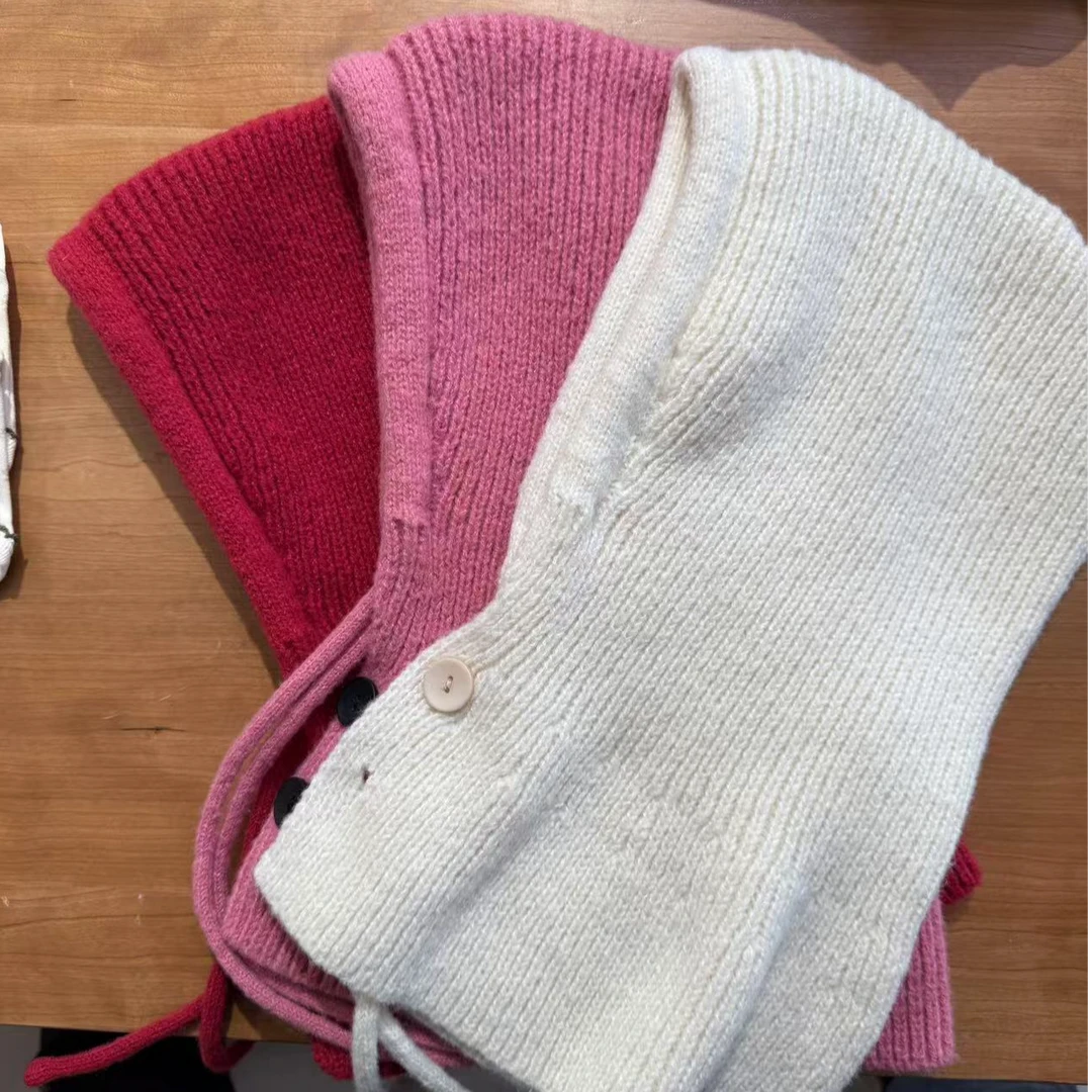 女童两粒扣冬季百搭加厚帽子