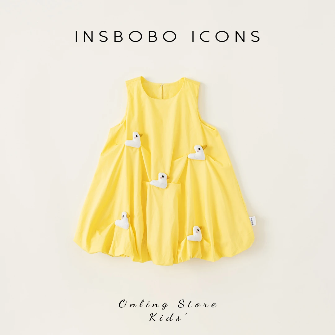 INSbobo女童连衣裙立体玩偶花苞裙公主裙女童夏季XQ24320