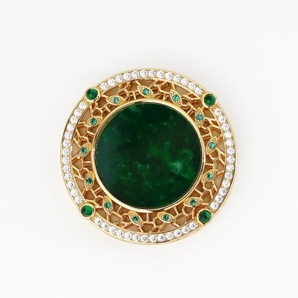 孤品银925翡翠圆牌（多用款）44660