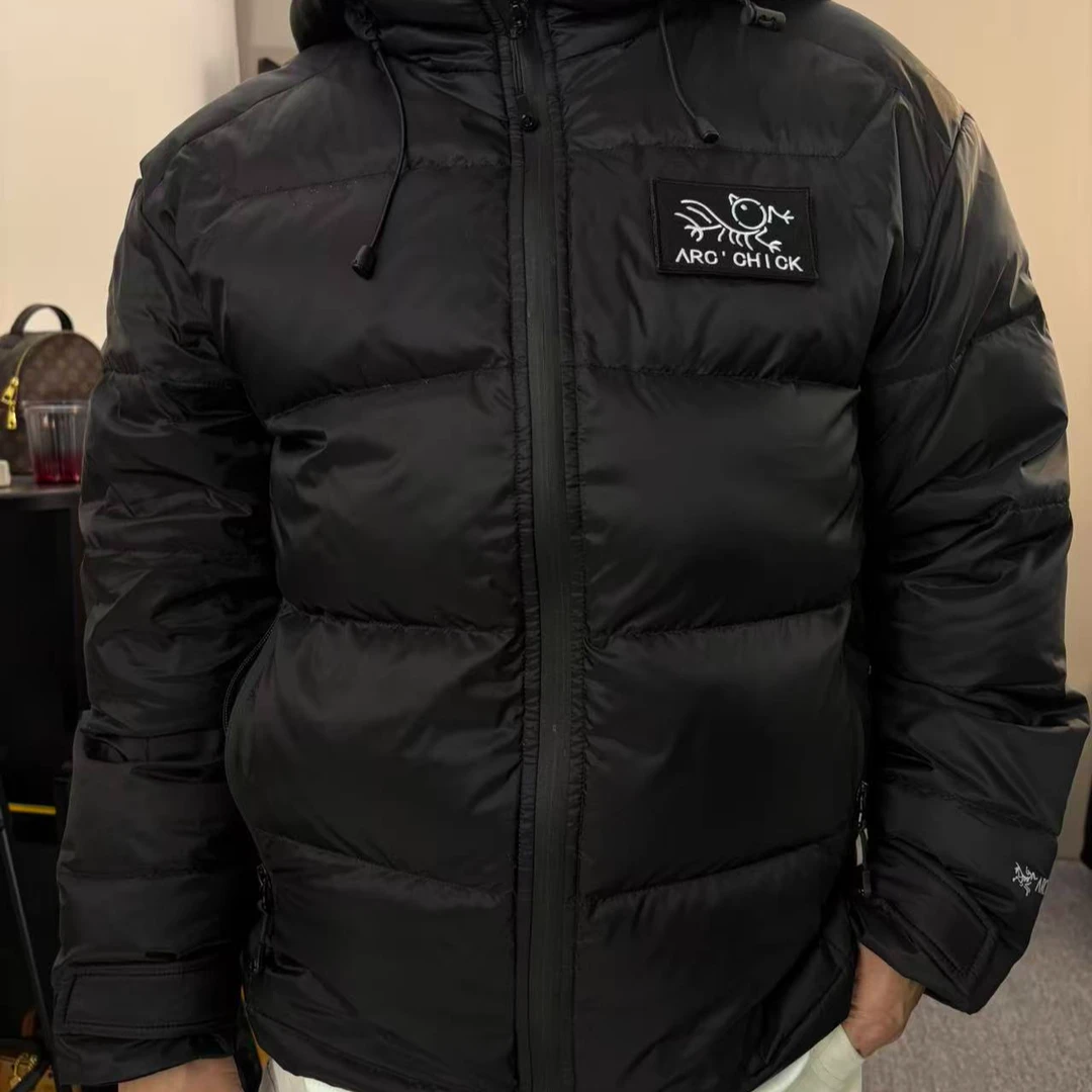 2025连帽拉链保暖极寒宽松男女同款韩版大码冬季情侣羽绒服2