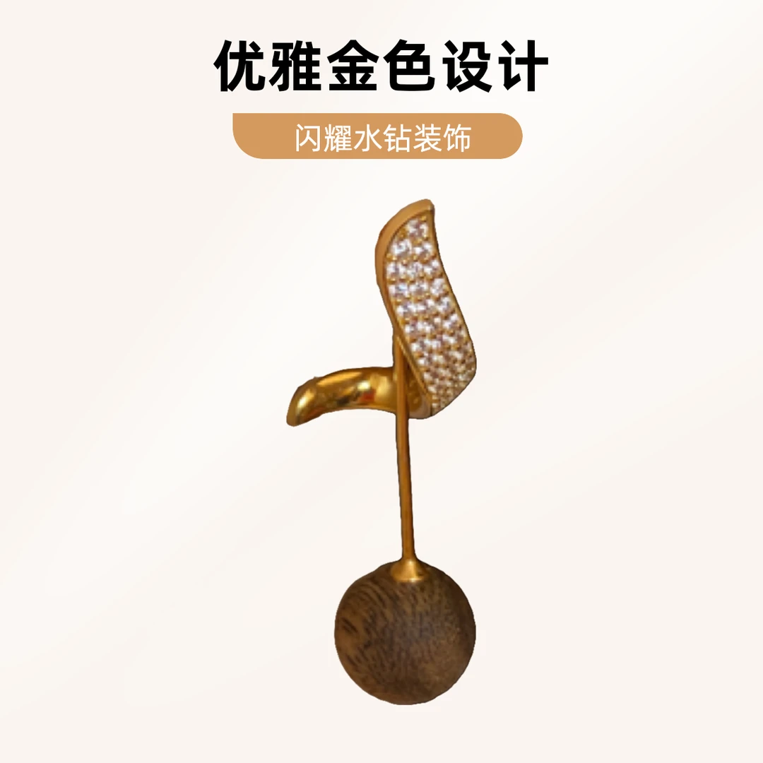 925银耳饰 镀金镶嵌椅楠香珠耳坠时尚气质款005号