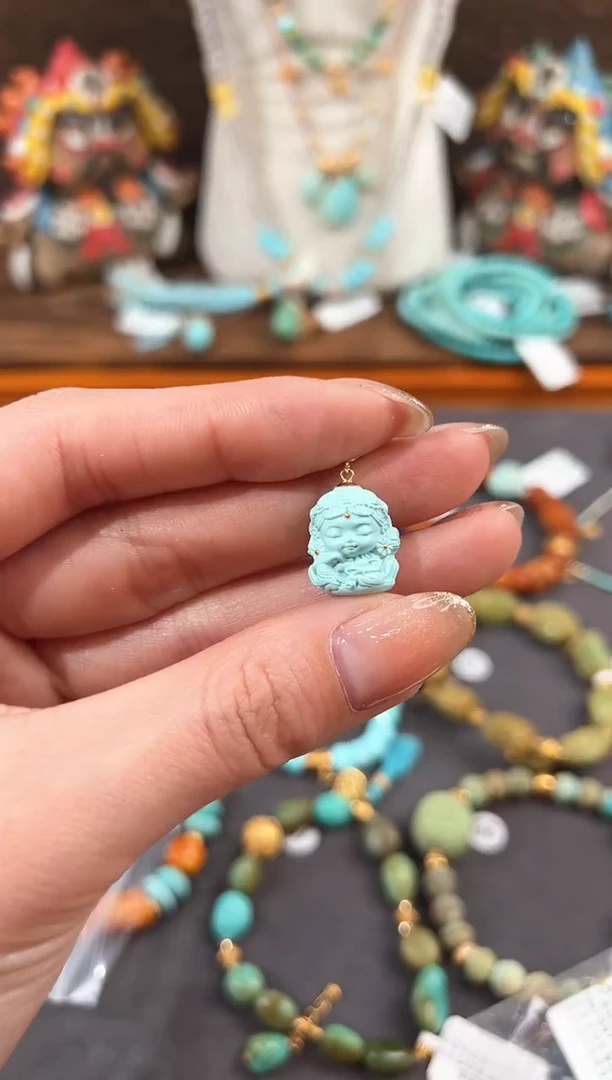 【闪购商品】绿松石提溜18K金镶嵌绿松石提溜