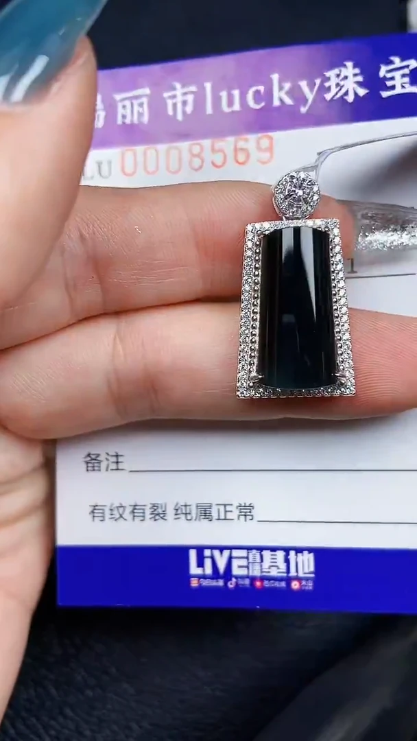 颈饰银S925镶嵌翡翠8569