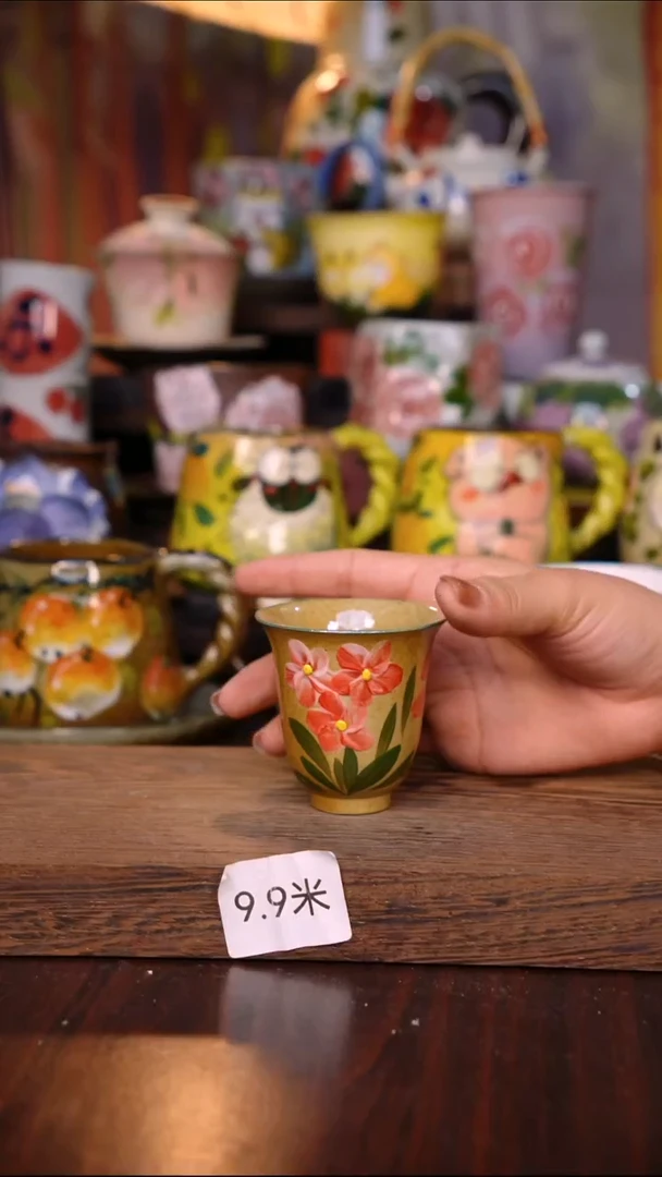 杯子陶泥垚手作 景德镇手工手绘陶瓷器物